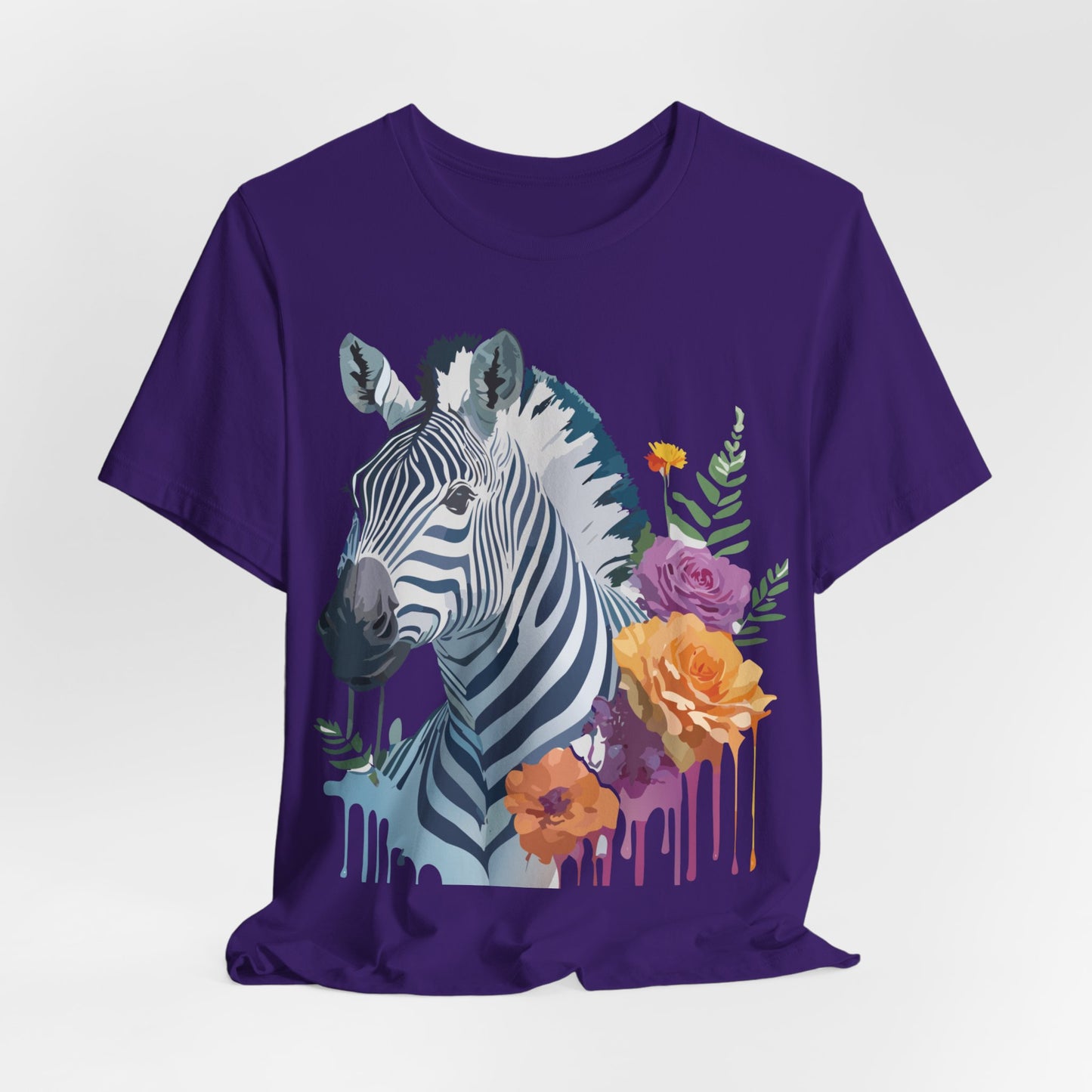 Natural Cotton Tee Shirt with Zebra