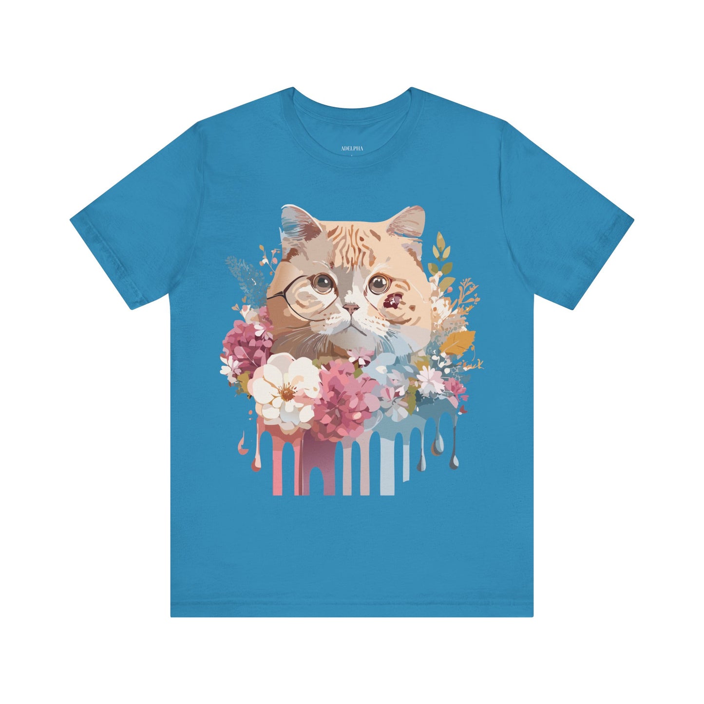 Natural Cotton Tee Shirt with Cat