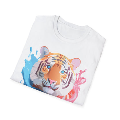 Tiger Shirt Unisex Animal Print Tee Gildan Softstyle 64000 Cotton