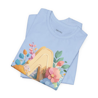 Natural Cotton Tee Shirt - Letters Collection - A Printify