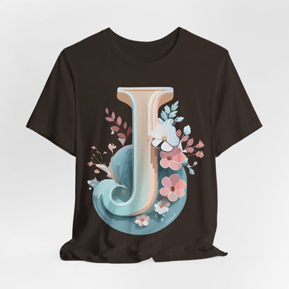 Natural Cotton Tee Shirt - Letters Collection - J Printify
