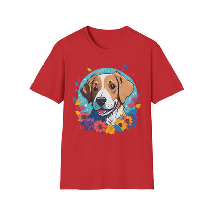 Unisex Dog Shirt Animal Print Tee Gildan Softstyle 64000 Cotton