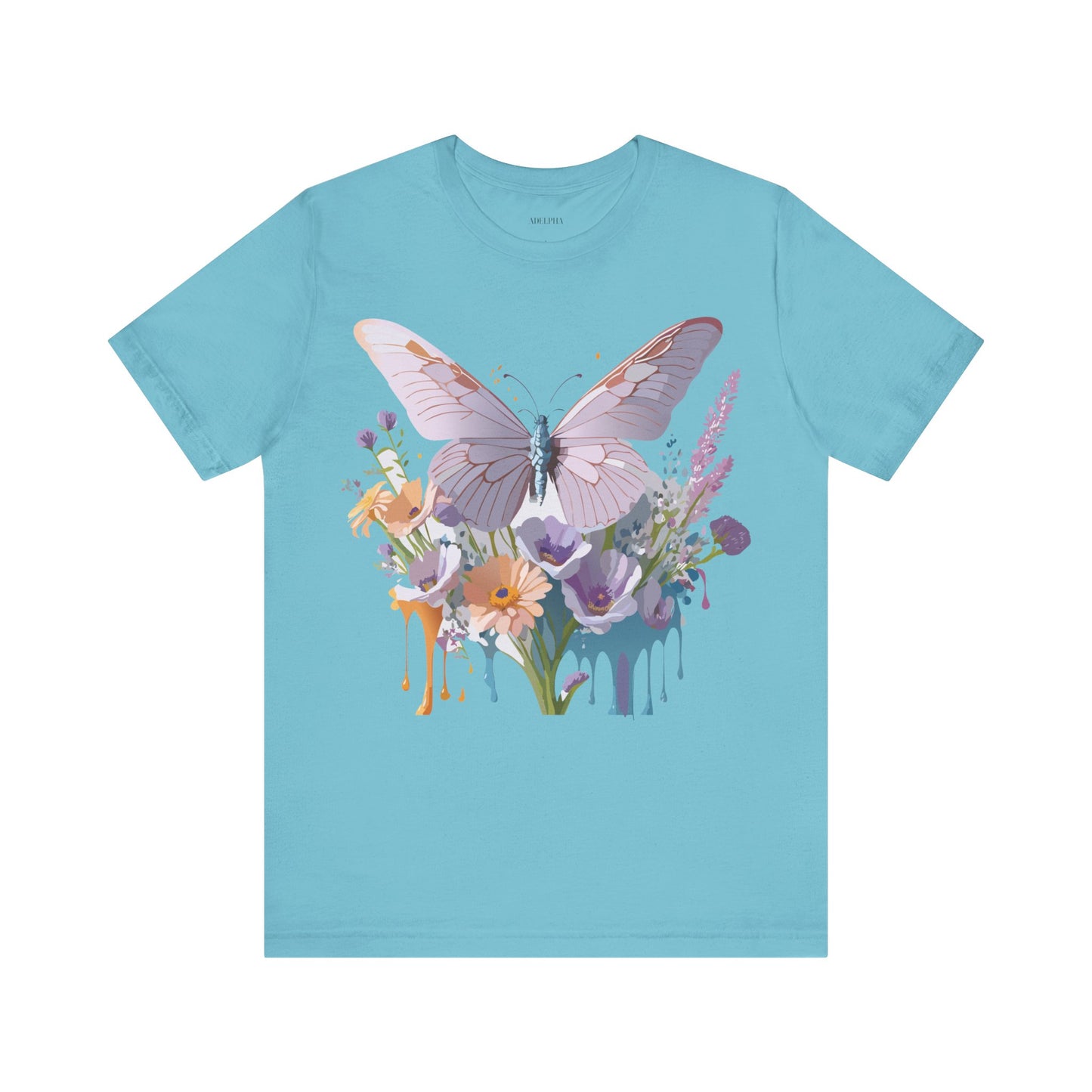 Natural Cotton Tee Shirt with Butterfly