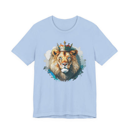 Lion with Crown Tee Unisex Cotton Watercolor King Lion Graphic T-Shirt 2
