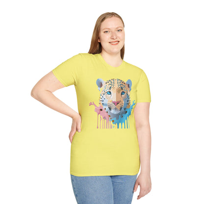Unisex Cheetah Print Gildan Softstyle 64000 Short Sleeve T Shirt