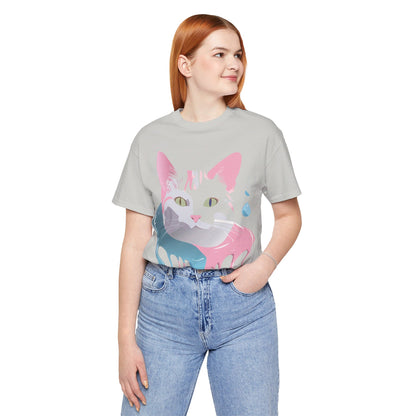 Natural Cotton Tee Shirt with Cat Printify