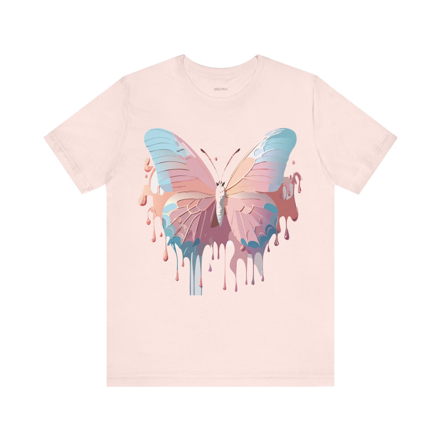 Natural Cotton Tee Shirt with Butterfly