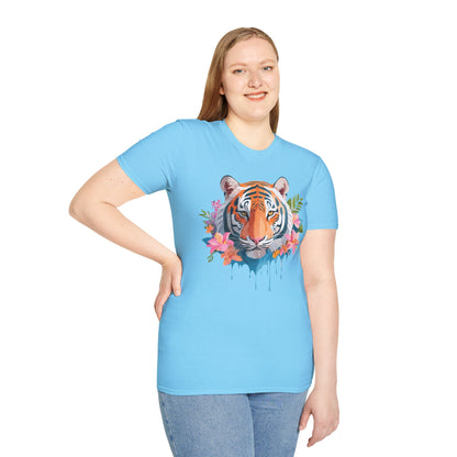 Tiger Shirt Unisex Animal Tee Gildan Softstyle 64000 Cotton Tee
