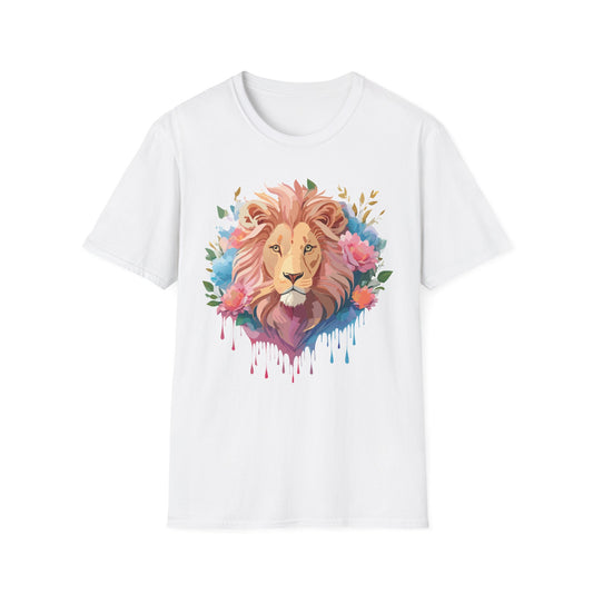 Lion Shirt, Shirt with Lion, Floral Lion Tee, Shirt with Animals