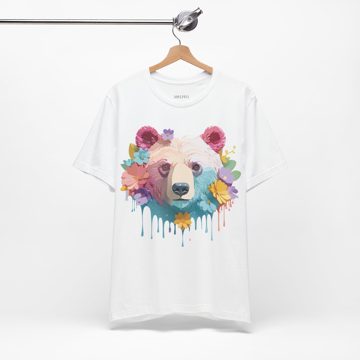 Natural Cotton Tee Shirt with Bear