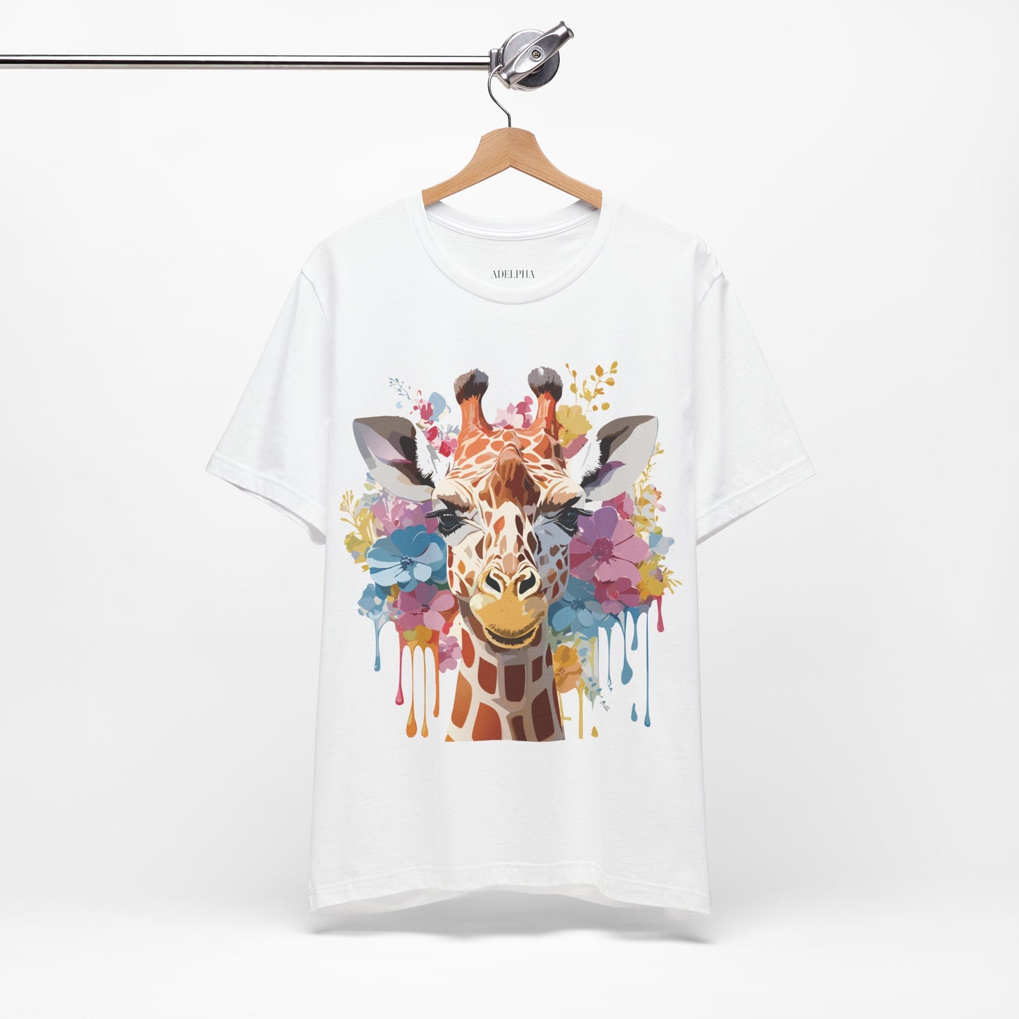 Natural Cotton Tee Shirt with Giraffe