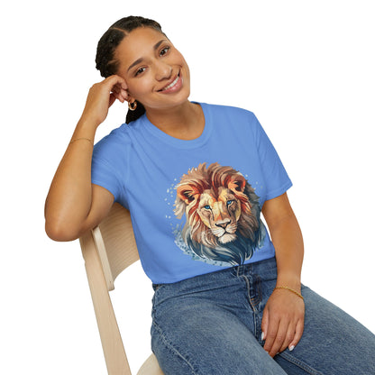 Unisex Lion Shirt Floral Lion Tee Gildan Softstyle 64000 Tee