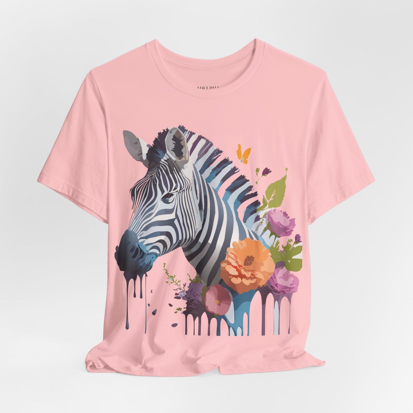 Natural Cotton Tee Shirt with Zebra