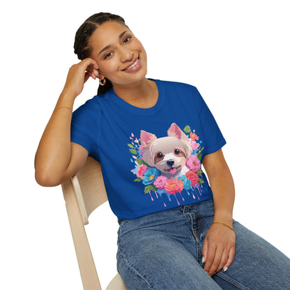 Unisex Gildan Softstyle Animal Print Dog Shirt Tee 100 Percent Cotton