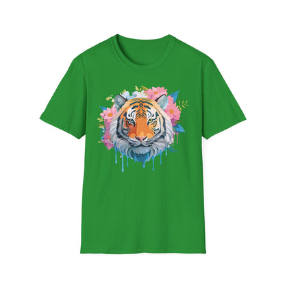 Tiger Print Shirt Unisex Short Sleeve Tee Gildan Softstyle 64000