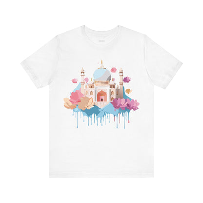 Natural Cotton Tee Shirt - Taj Mahal, India Printify