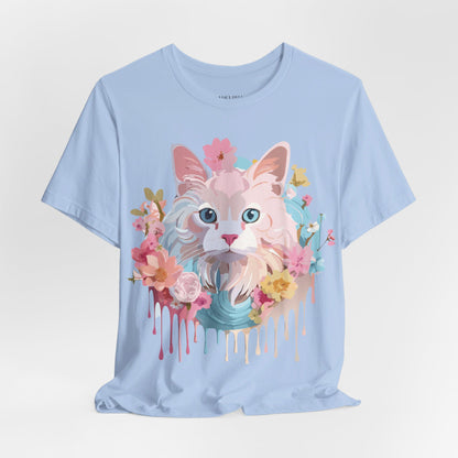 Natural Cotton Tee Shirt with Cat Printify