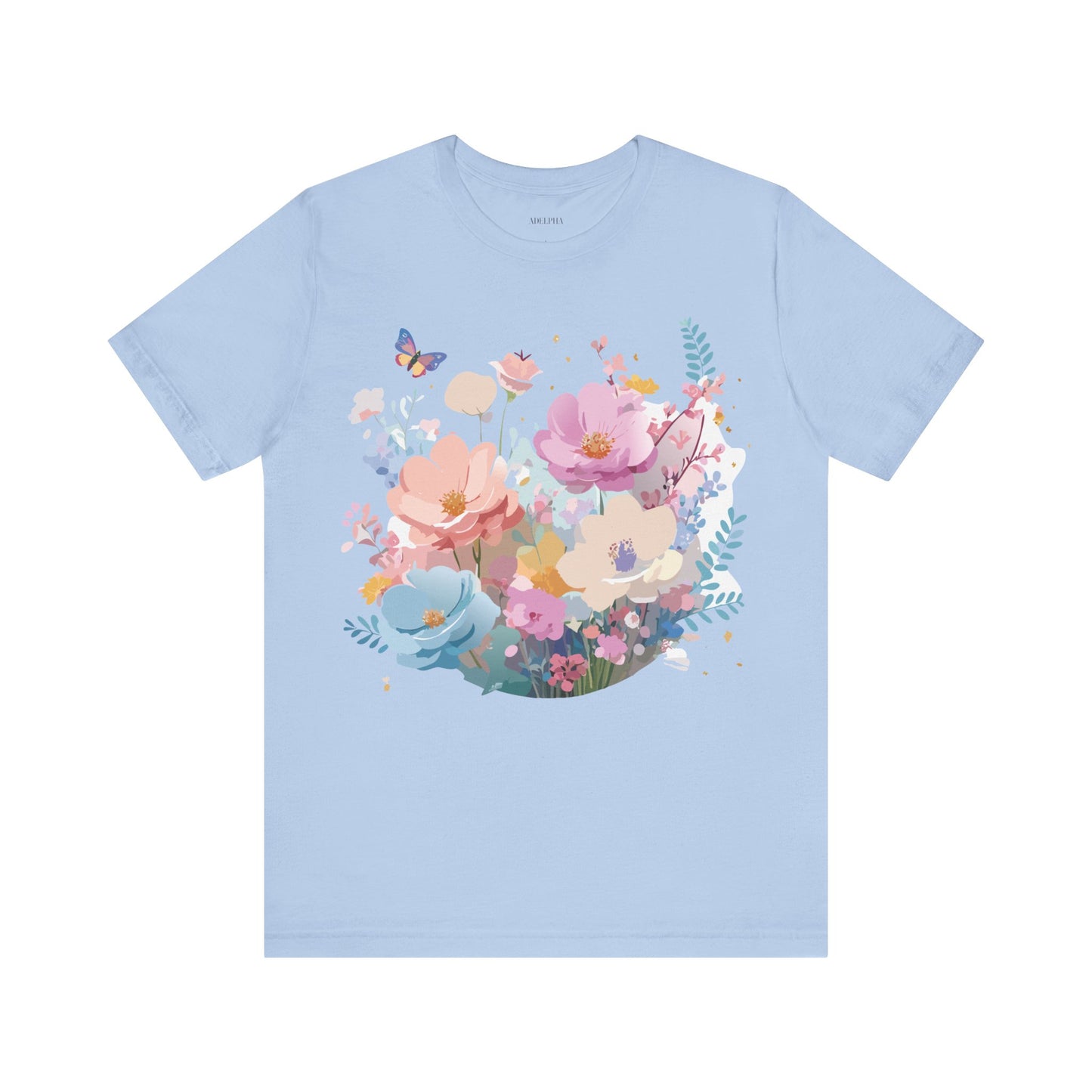 T-Shirt aus natürlicher Baumwolle mit Blumen