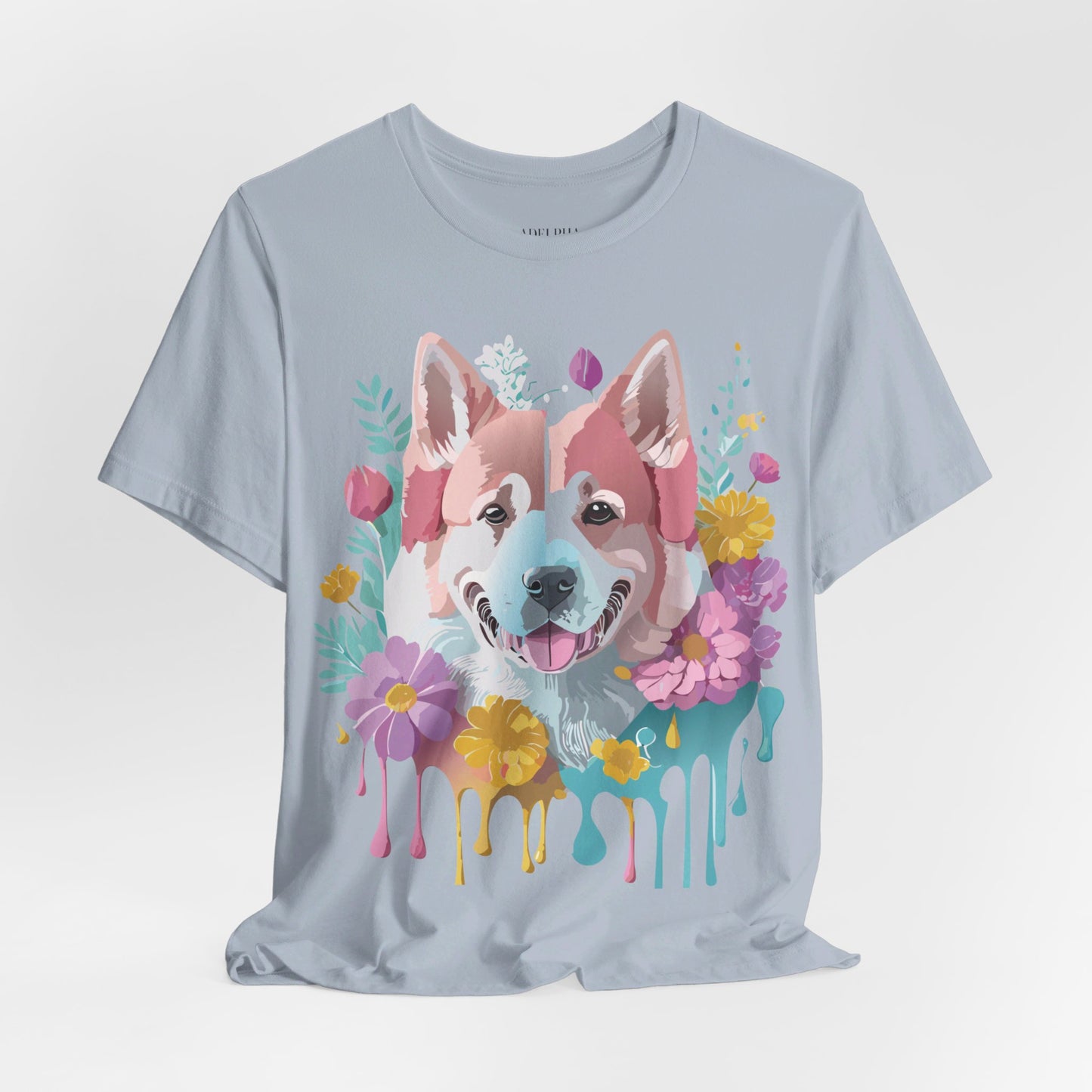 Natural Cotton Tee Shirt with Dog