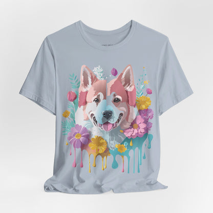 Natural Cotton Tee Shirt with Dog Printify