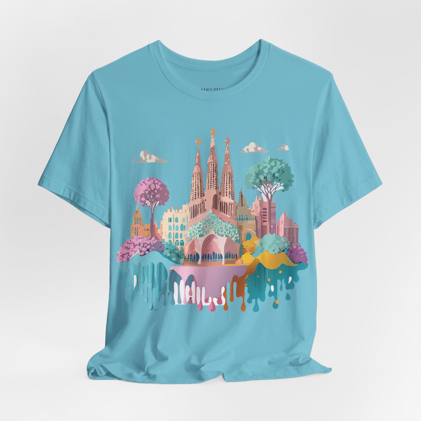 Natural Cotton Tee Shirt - Beautiful Places Collection - Barcelona