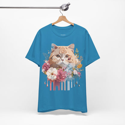 Natural Cotton Tee Shirt with Cat Printify