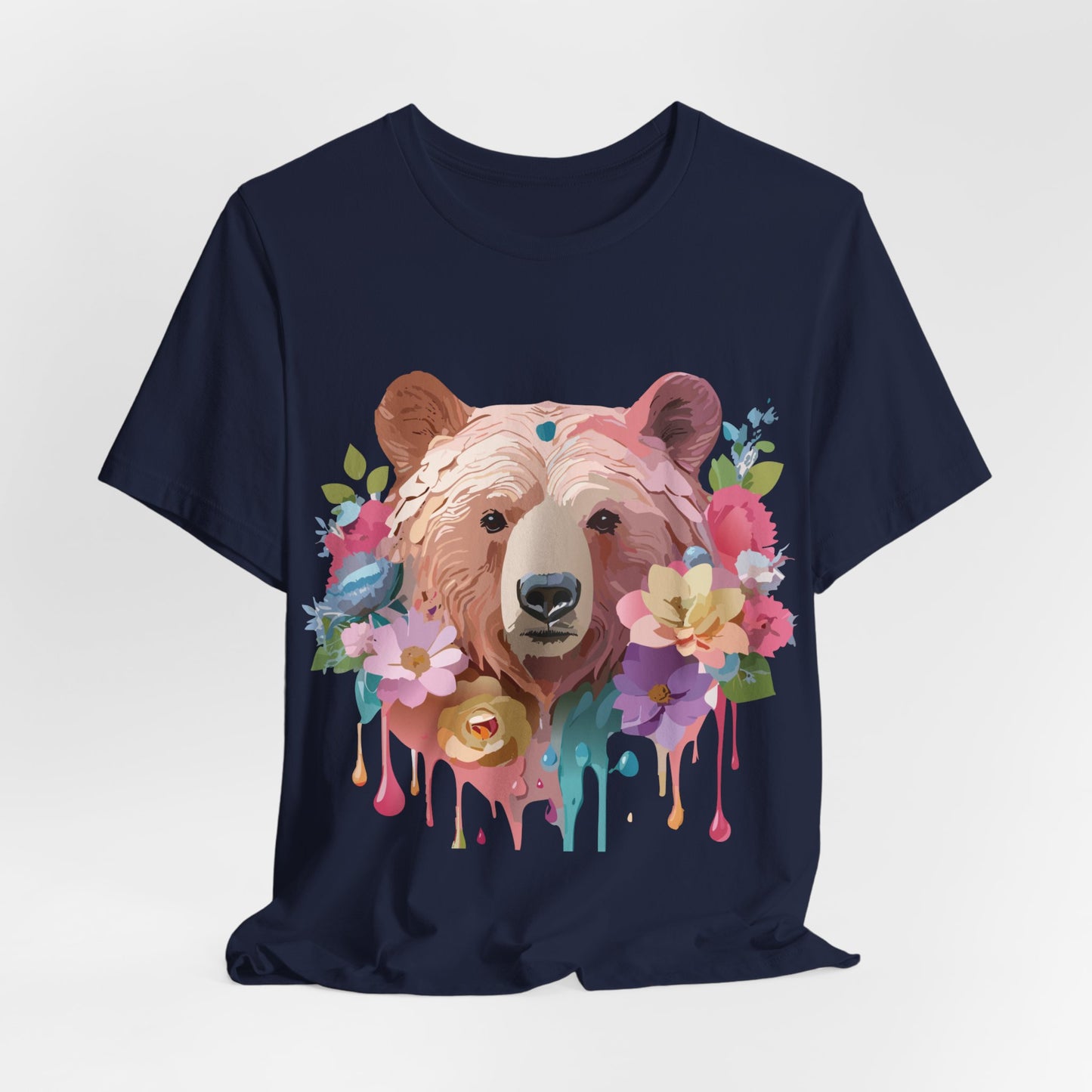 Natural Cotton Tee Shirt with Bear