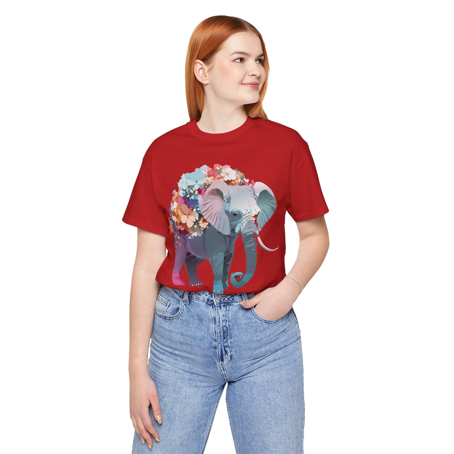 Natural Cotton Tee Shirt with Elephant