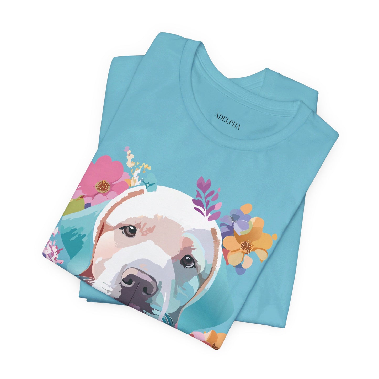 Natural Cotton Tee Shirt with Dog