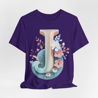 Natural Cotton Tee Shirt - Letters Collection - J Printify