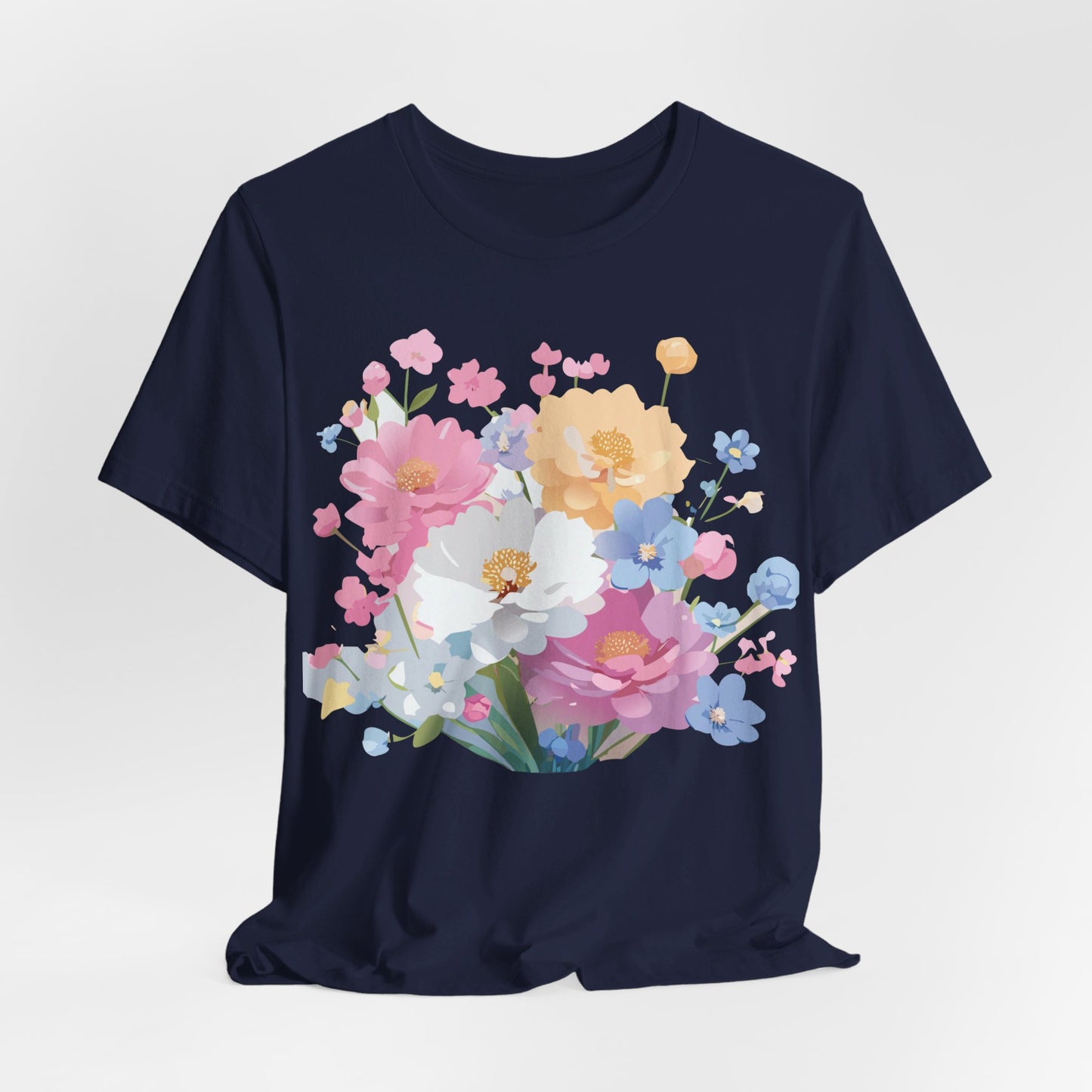 T-shirt en coton naturel avec fleurs