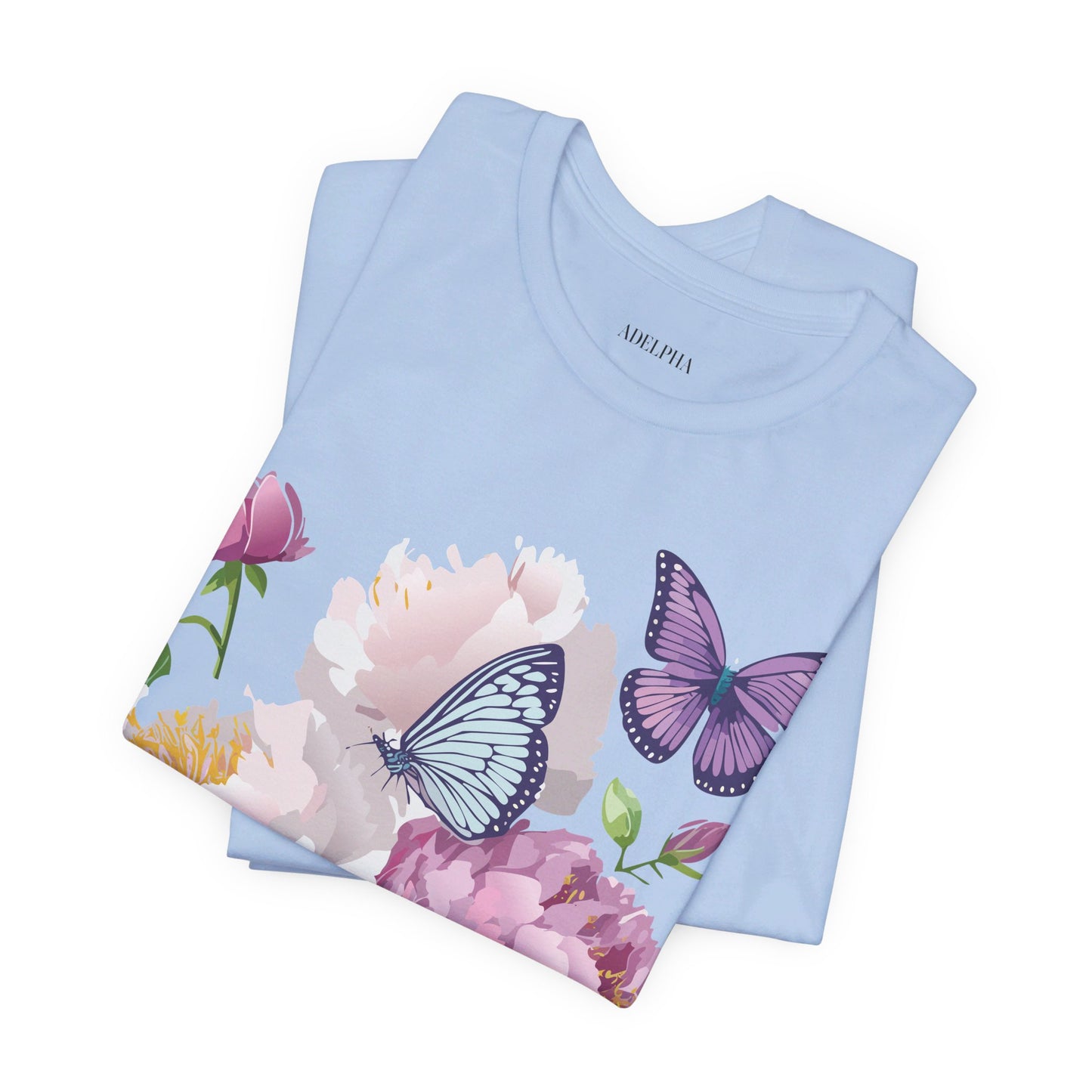 T-shirt en coton naturel avec fleurs