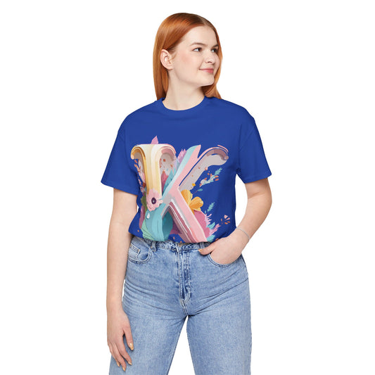 Natural Cotton Tee Shirt - Letters Collection - K Printify