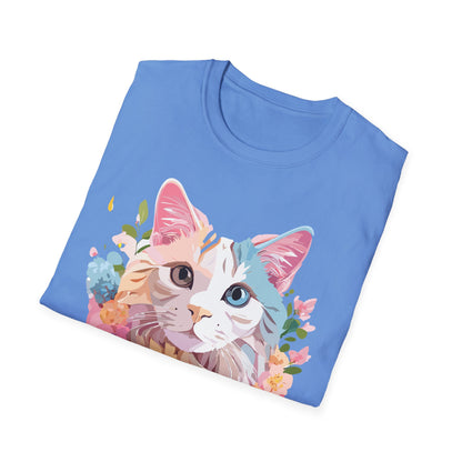 Cat Shirt Unisex Softstyle Tee 100 Percent Ring Spun Cotton Kitten Tee