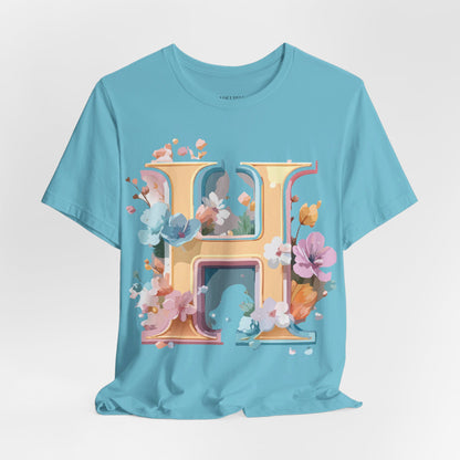 Natural Cotton Tee Shirt - Letters Collection - H Printify