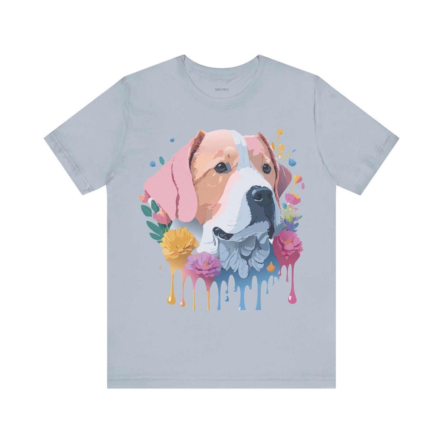 Natural Cotton Tee Shirt with Dog