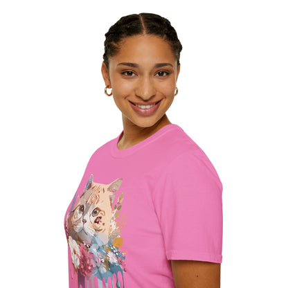 Cat Shirt Unisex Cat Tee Kitten Print Softstyle Gildan 64000