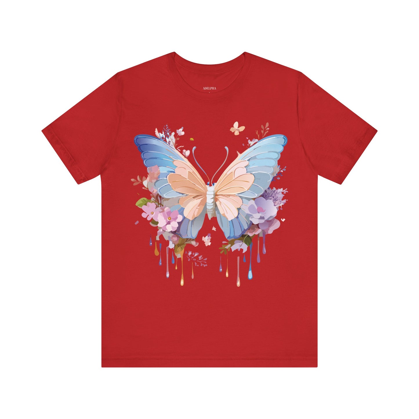 Natural Cotton Tee Shirt with Butterfly