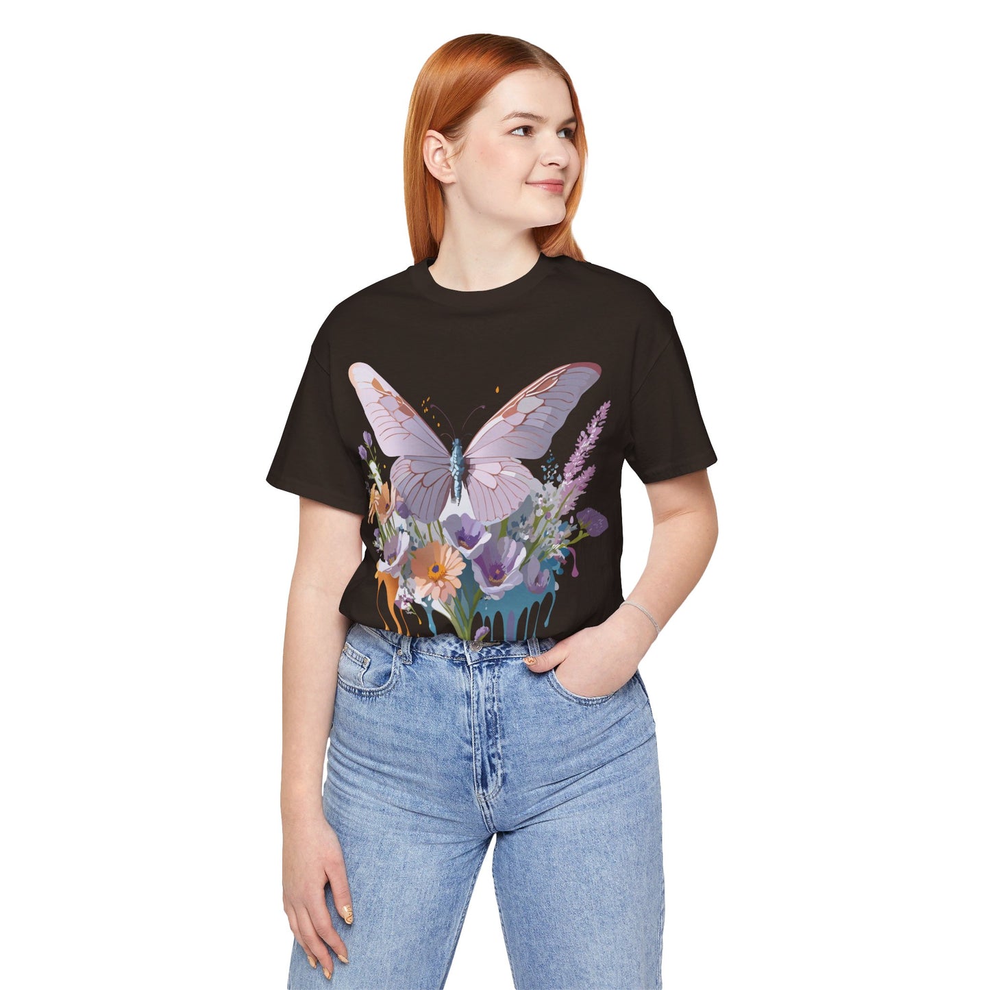 T-shirt en coton naturel avec papillon