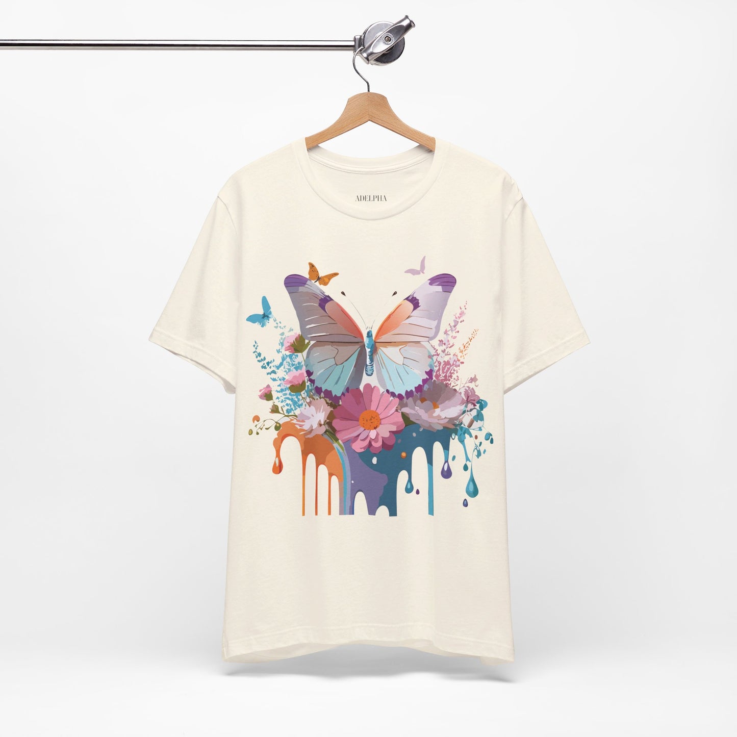 T-shirt en coton naturel avec papillon