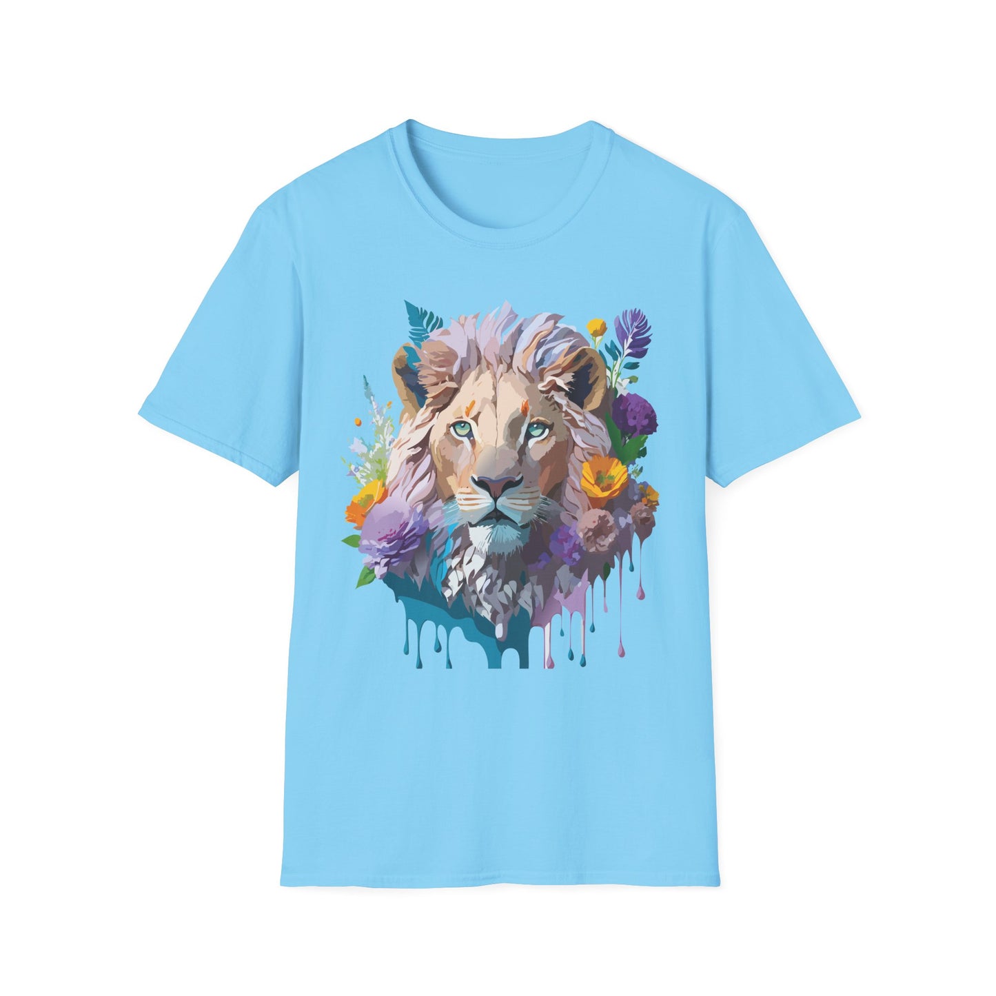 Lion Shirt, Shirt with Lion, Floral Lion Tee, Shirt with Animals