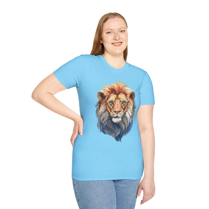 Floral Lion Shirt Unisex Tee Softstyle Gildan 64000 Comfort Fit