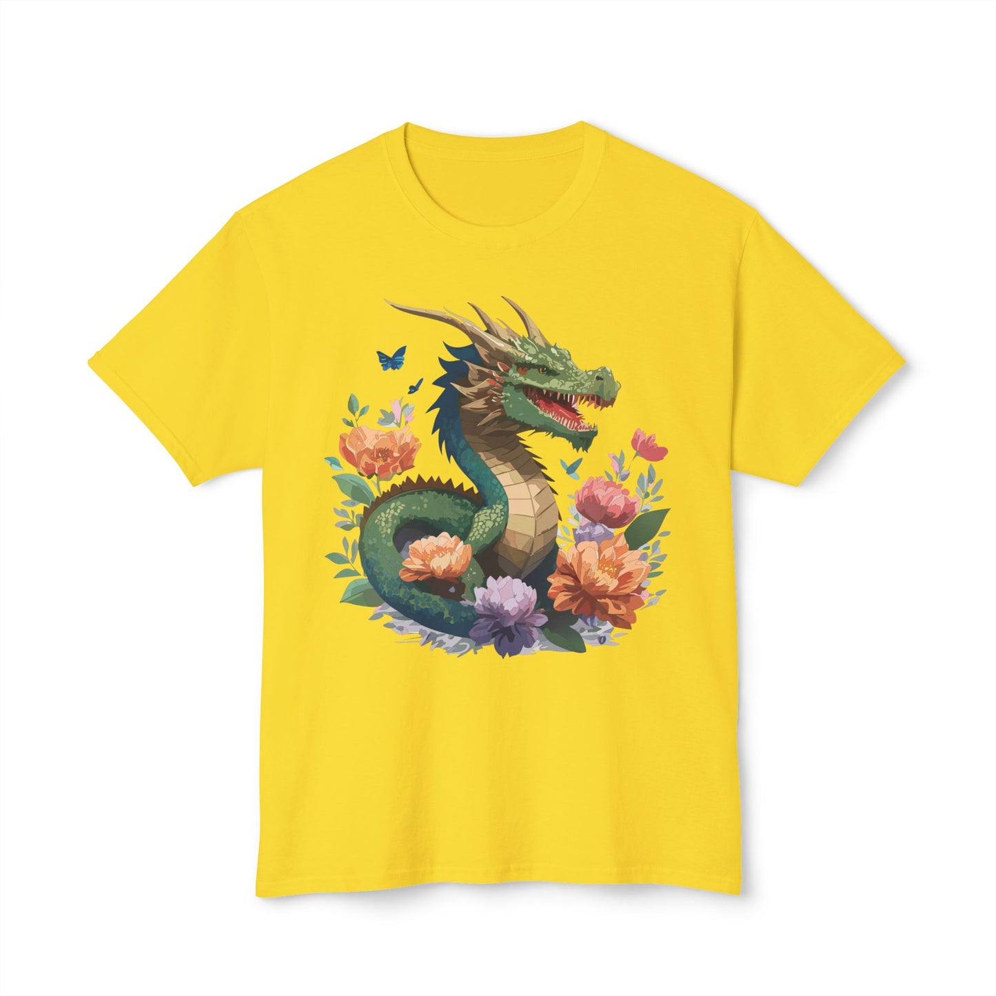 Dragon T-Shirt, Vintage Dragon Tee, Floral Tees, Dragon Art Design Shirt, Tee Shirt with Dragon 6