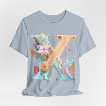 Natural Cotton Tee Shirt - Letters Collection - X Printify