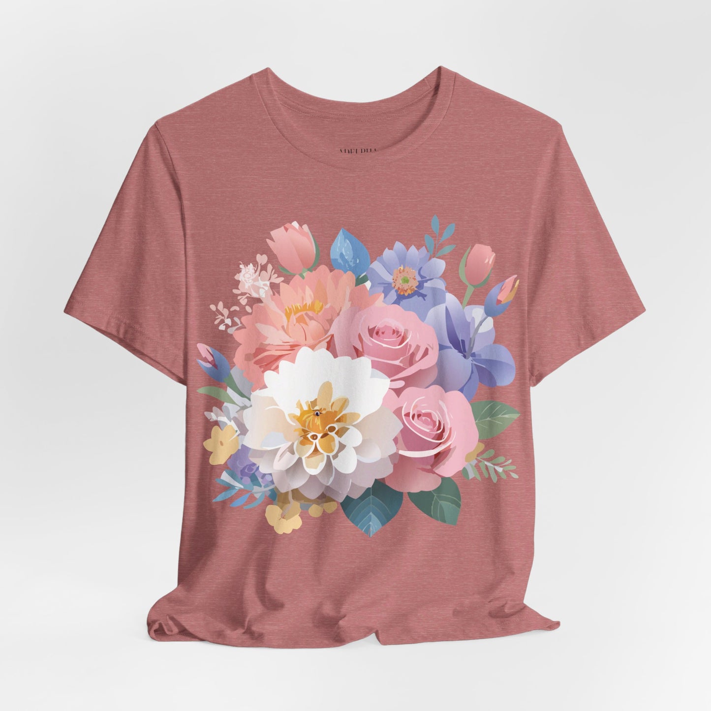 T-shirt en coton naturel avec fleurs