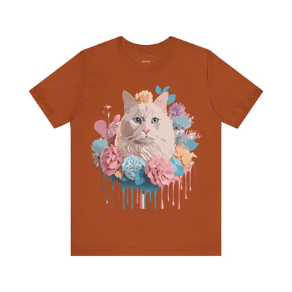 Natural Cotton Tee Shirt with Cat Printify