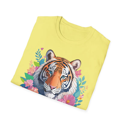 Tiger Themed Unisex Cotton Short Sleeve T Shirt Animal Print Tee