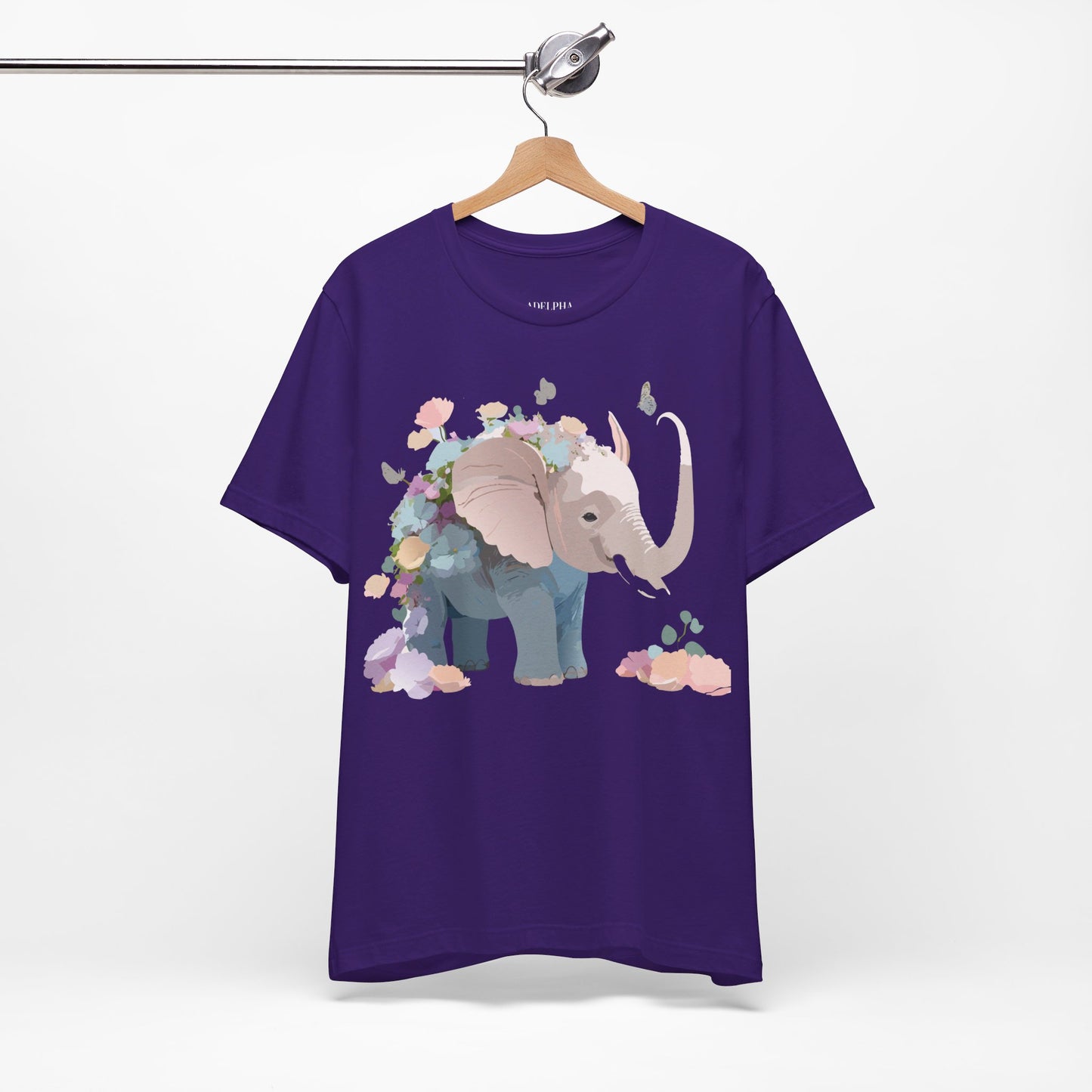 T-shirt en coton naturel avec motif éléphant