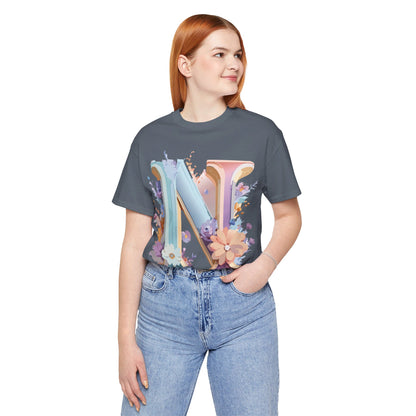 Natural Cotton Tee Shirt - Letters Collection - N Printify