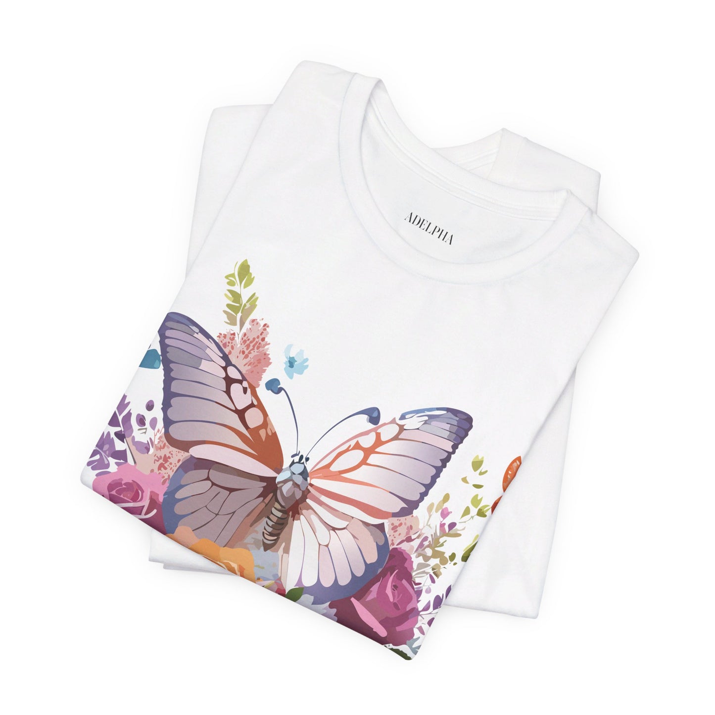 T-shirt en coton naturel avec papillon